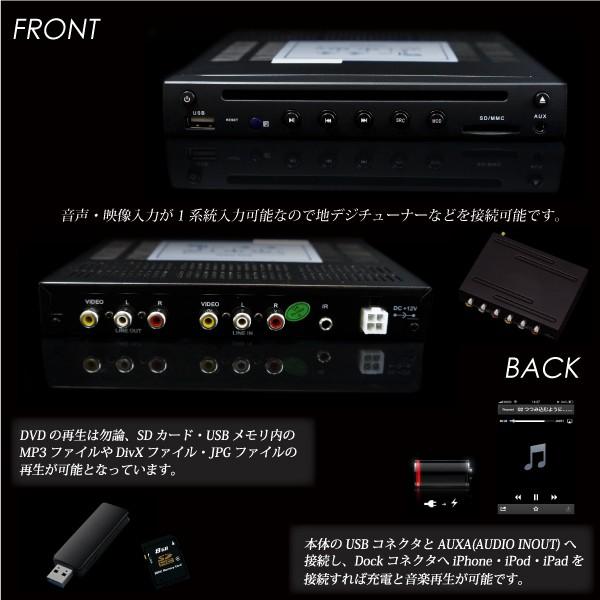 DVDプレーヤー 車載用 ハーフDIN 25mm 地デジチューナー 接続可能 CD