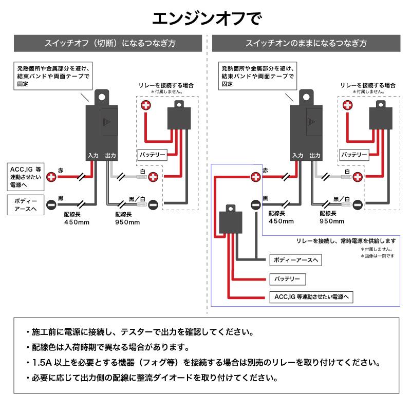 ワイヤレススイッチ キット 汎用 配線加工不要 12V 電装品 リモートスイッチ アクセサリー LED フォグランプ デイライト パーツ 内装品｜ksplanning｜11