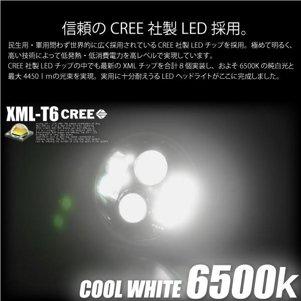 ヘッドライト LED 7インチ 1個 CREE 6500K 2800lm ラウンドタイプ 12V 24V インナークローム シルバー ハーレー ジープ ジムニー JA 系｜ksplanning｜02