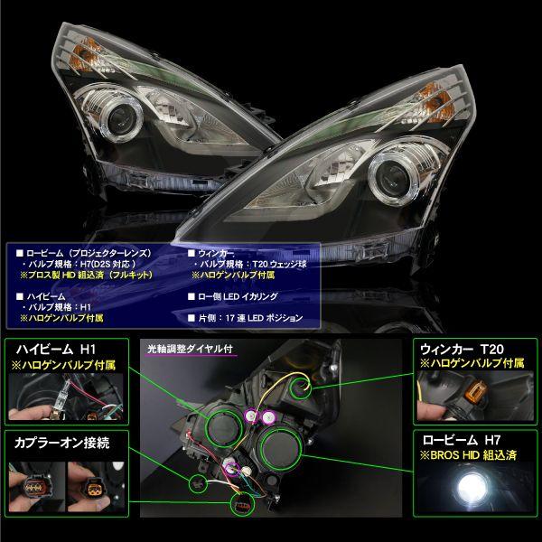 ティアナJ32ヘッドライト LEDリング＆アウディ風 インナーブラック