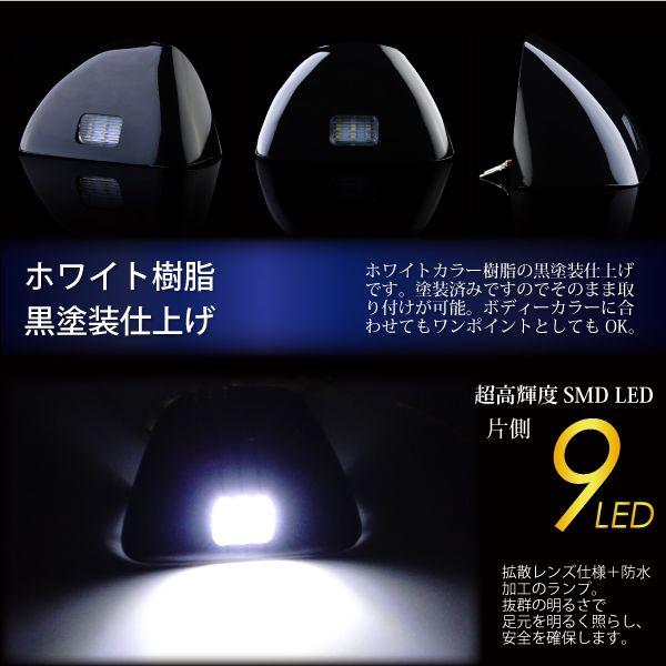 N-BOX JF1 JF2 高輝度 SMD LED ウェルカムライト ドアミラー カバー 黒塗装済 左右 防水 ブラック NBOX エヌボックス サイドミラー｜ksplanning｜02
