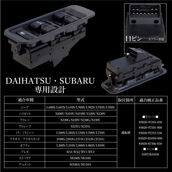 ダイハツ ハイゼット S200系 S300系 パワーウインドウスイッチ 運転席