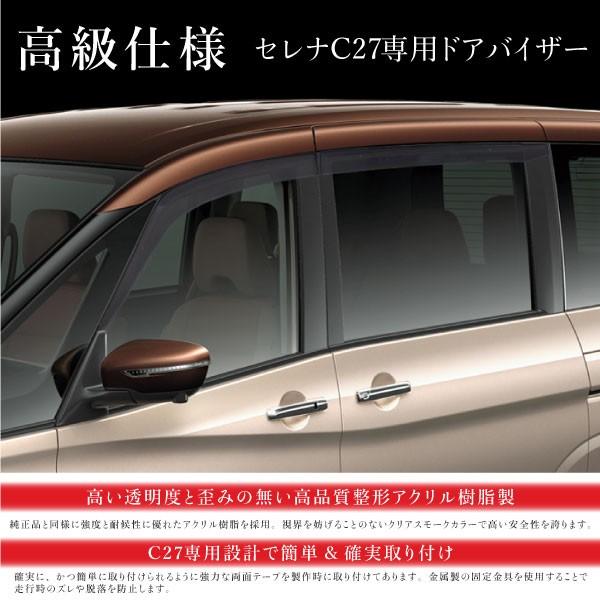 セレナ C27 ドアバイザー クリアスモーク 4pcs サイドバイザー 日産 ニッサン C27系 外装 パーツ ドアバイザー 59868 インポート直販ks問屋 通販 Paypayモール