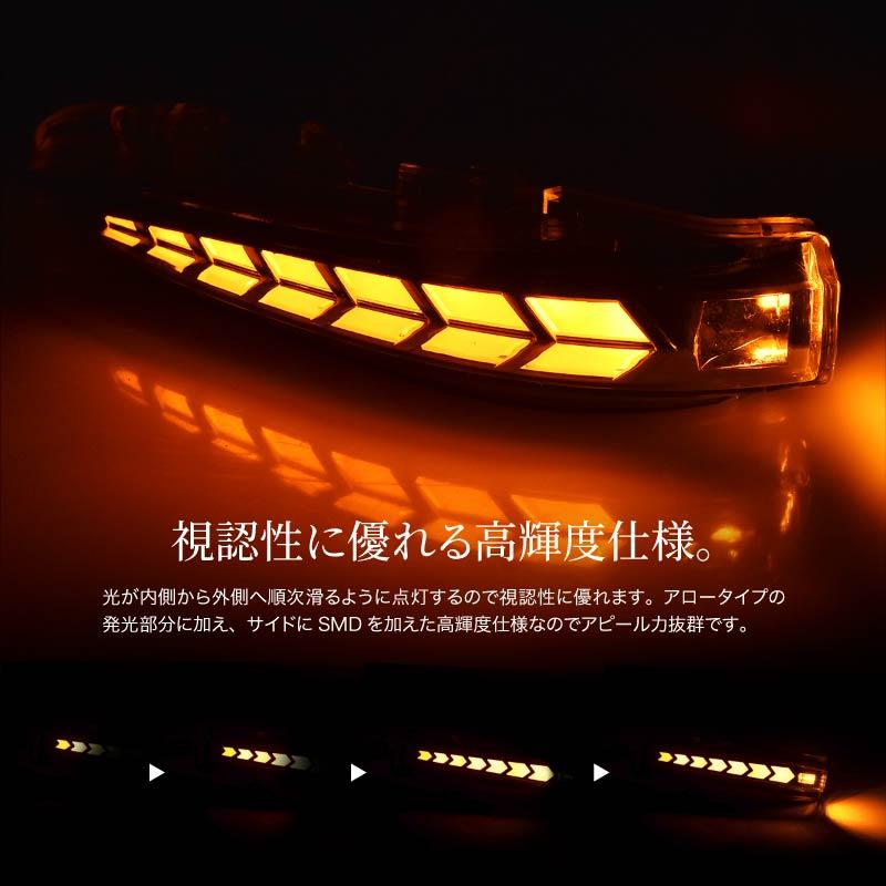 RAV4 50系 LED シーケンシャルウインカー ドアミラーウインカー 流れる
