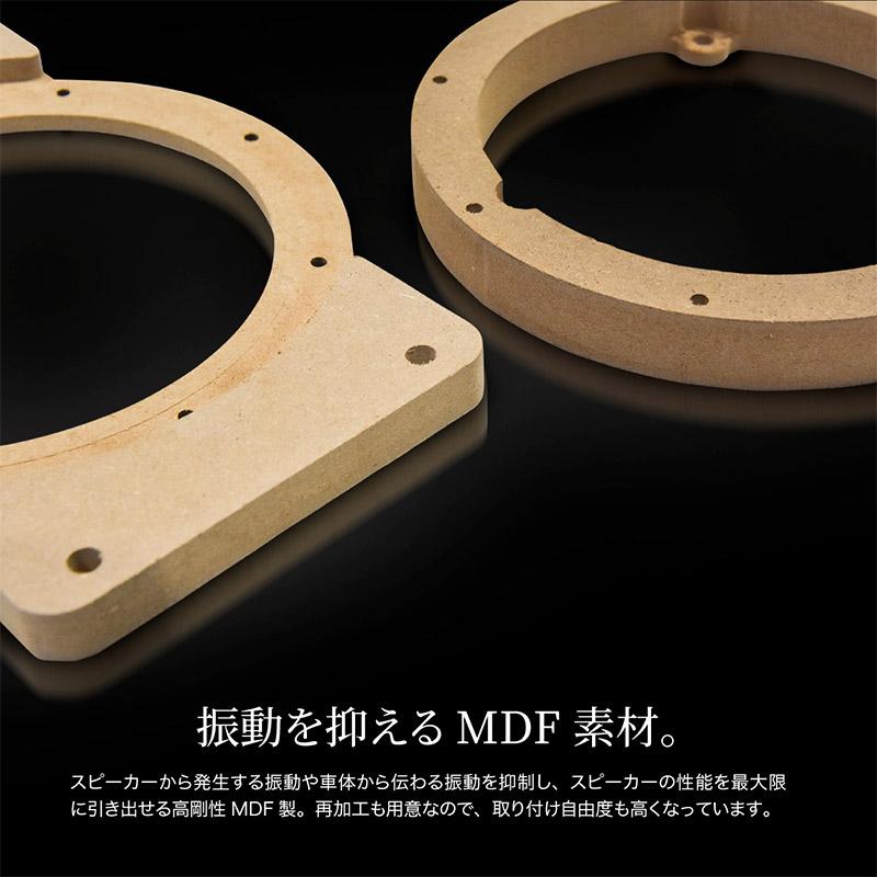 ジムニー シエラ JB64 JB74 ドアスピーカー リムカバー フロント リア 4P 16cm MDF デッドニング カスタム パーツ バッフルボード｜ksplanning｜04