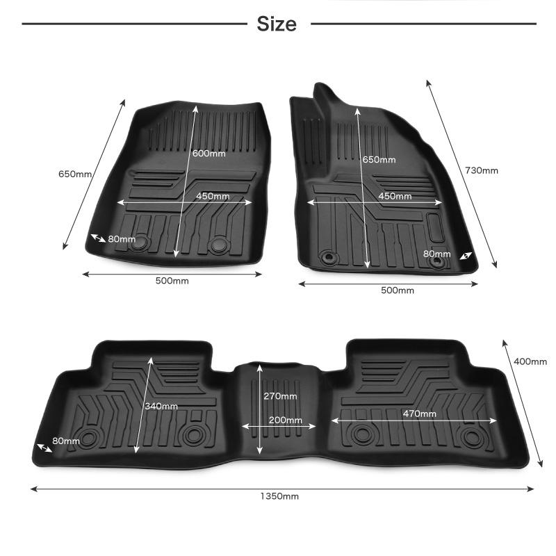 トヨタ CHR フロアマット C-HR ハイブリッド 専用 前期 後期 3pcs 車