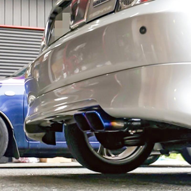 a軽自動車 オールステンレス ハス切りテール　デュアルマフラーカッター２本出し マフラーカッター 汎用 2本出し シルバー AX381 ステンレス デュアル