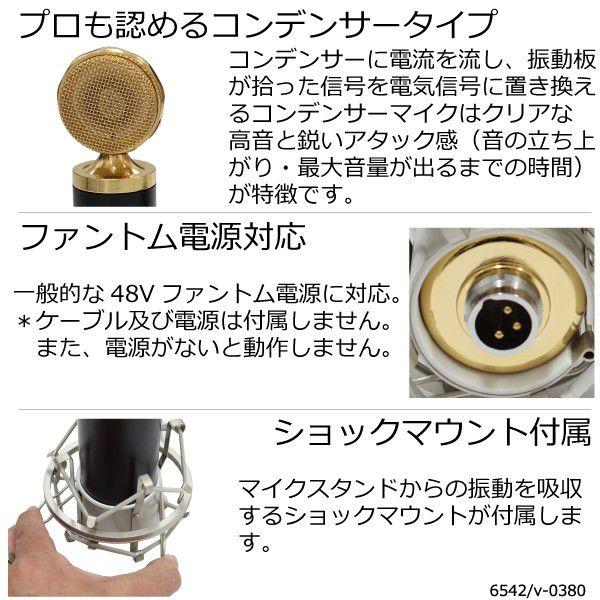 コンデンサーマイク 単一指向性型 高音質 高機能 プロ仕様マイク 48V