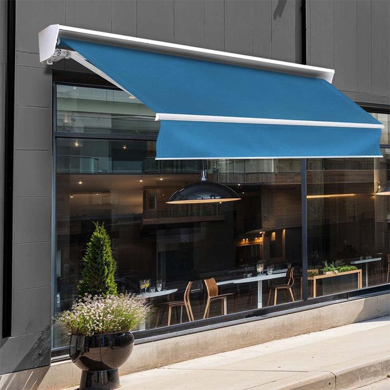 オーニングテント 3M 巻き取り式 防水 格納式 手動 白フレーム