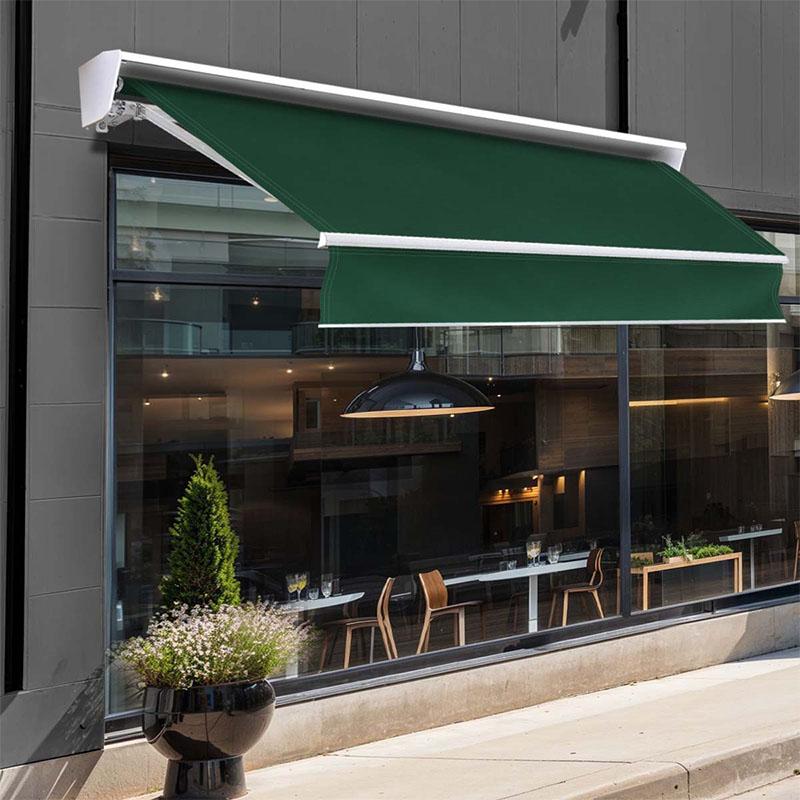 オーニングテント 3M 張出 2m 巻き取り式 防水 格納式 手動 白フレーム