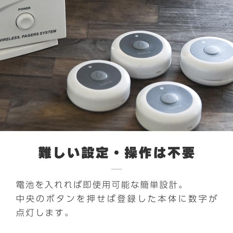 ワイヤレスチャイム コードレスチャイム 業務用 呼び出し 子機 1個 白 黒 選べる 単品 店舗用 呼び鈴 あすつく対応 | ブランド登録なし | 04
