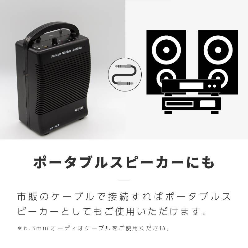 ワイヤレスマイクセット アンプ内蔵スピーカー 小型 15W ピンマイク
