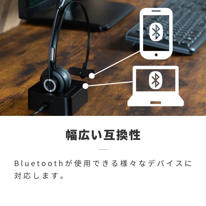ヘッドセット bluetooth 5.0 usb ワイヤレス マイク付き 単一指向性