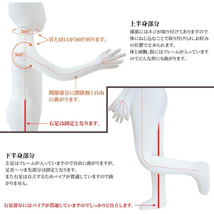布製 キッズ 全身 トルソー マネキン 可動式 店舗什器 ポージング 撮影 子供 マネキン トルソー 子供 全身 113cm 台座付 ポージング自由自在 布張り