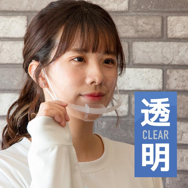 マウスシールド 透明 マスク クリア 透明マスク 洗える おしゃれ 軽量