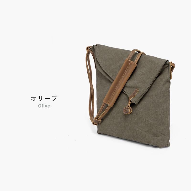 ショルダーバッグ メンズ レディース 斜めがけ 帆布製 本革 5色