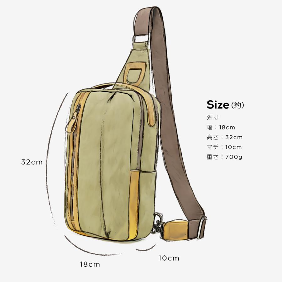 ハンドメイド・帆布&革のボディバッグ〈カーキ〉 ボディバッグ メンズ 帆布 本革 かっこいい キャンバス レザー 大容量