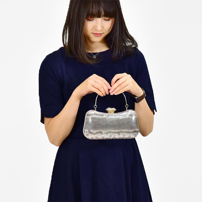 ヘビ革 プリーツデザイン パーティーバッグ パーティーバッグ パイソン 結婚式 バッグ ショルダー サブ
