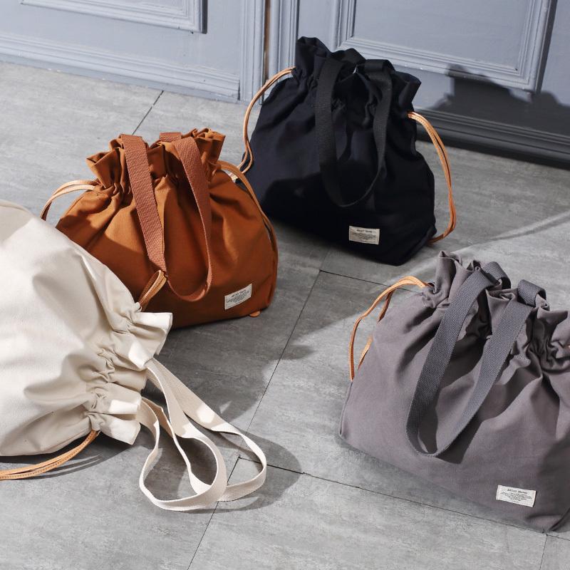 トートバッグ レディース キャンバス 無地 帆布 巾着トート 縦型