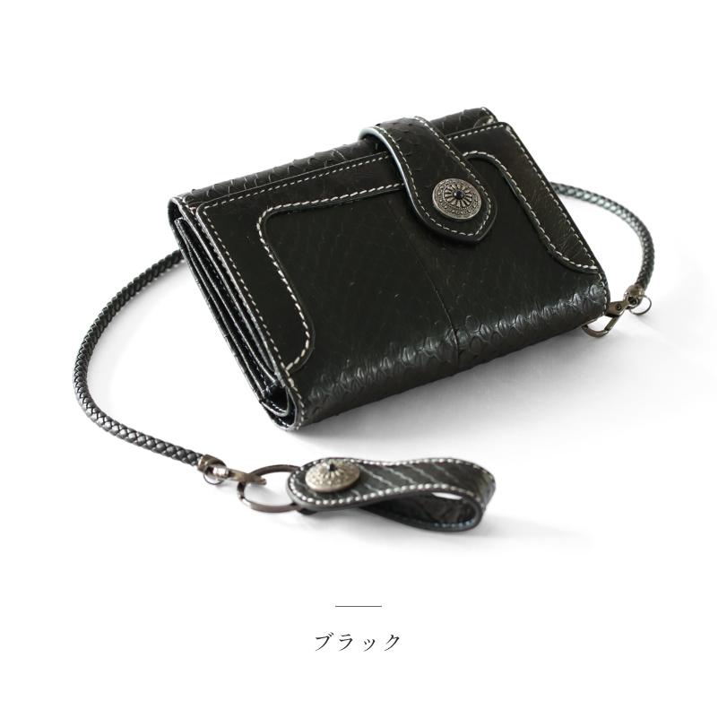 バイカーウォレット パイソン 二つ折り長財布 おまけ付き 新品未使用 二つ折り長財布 パイソンレザー メンズ財布 レディース財布