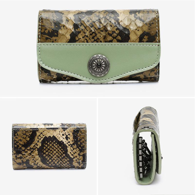 キーケース バイカーズキーケース ライダーズキーケース パイソン革 蛇