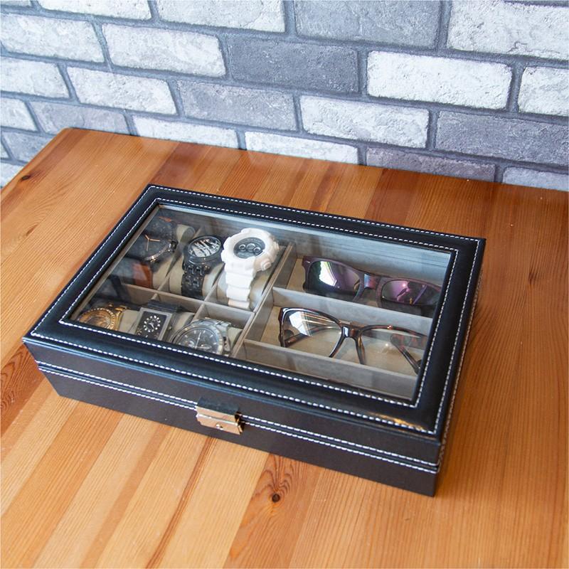 メガネケース ウォッチケース 時計 収納ケース めがね 眼鏡 サングラス