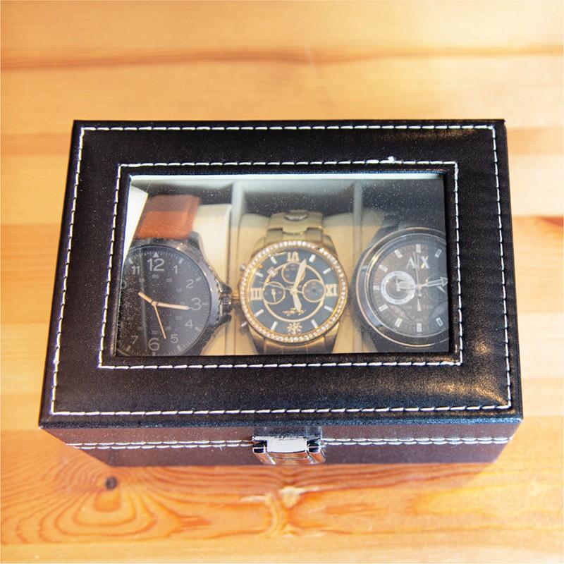 時計 収納ケース 腕時計 ウォッチケース コレクションケース コレクションボックス 卓上 ガラス レザー調 クッション おしゃれ インポート直販ks問屋 通販 Paypayモール