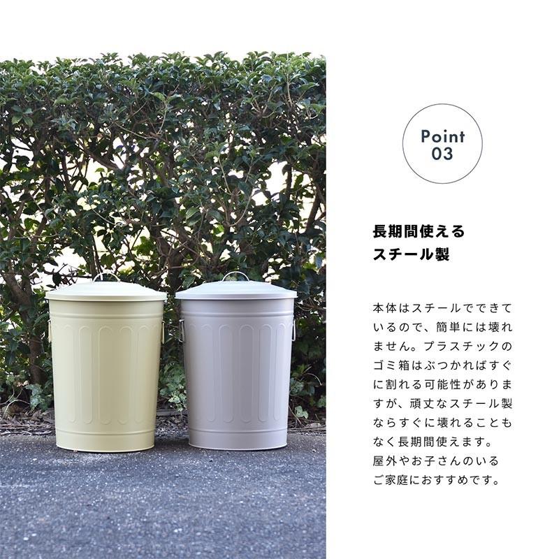 ゴミ箱 49リットル おしゃれ ふた付き 大容量 スチール製 丈夫 屋外