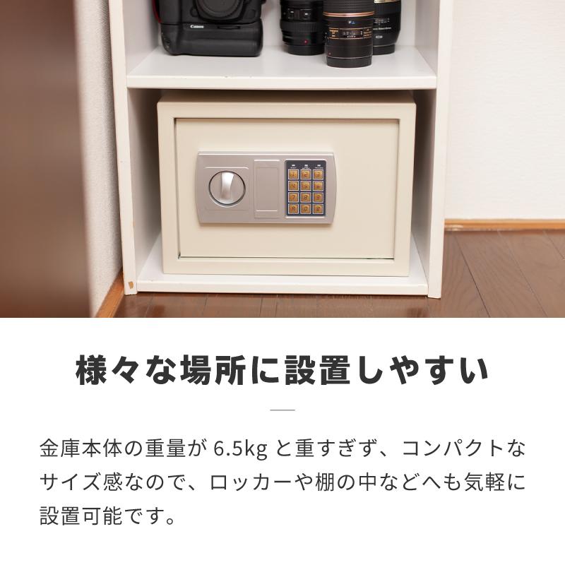 金庫 家庭用 小型 19L テンキー 鍵付き 暗証番号 セキュリティー