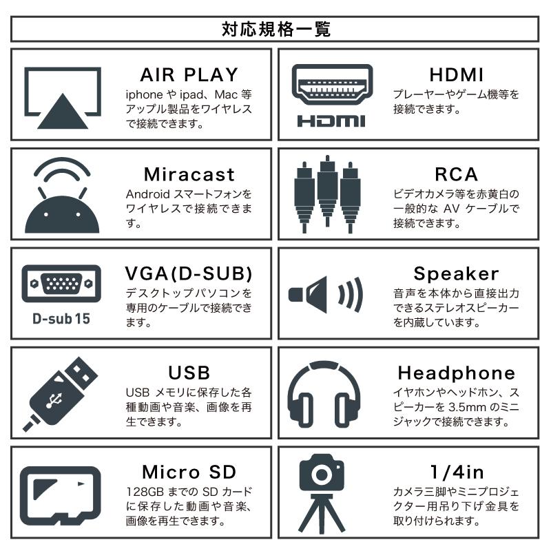 プロジェクター 小型 スマホ wifi dvd ブルーレイ 対応 wi-fi iphone