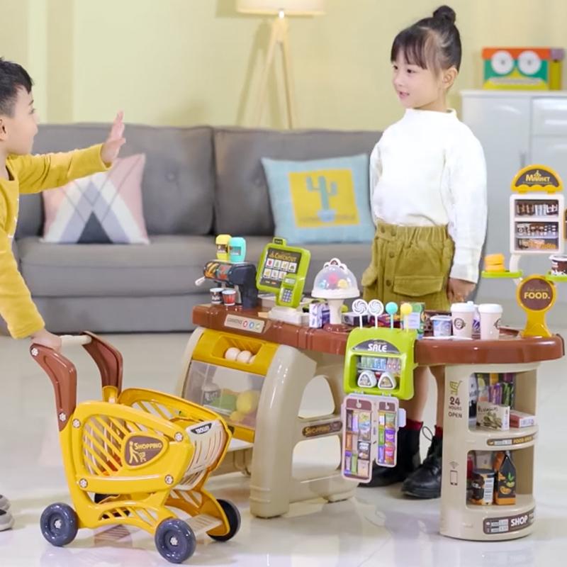 お店屋さんごっこ おもちゃ ままごとセット プラスチック ままごと ごっこ遊び お店やさん レジ カート おままごとセット クリスマス インポート直販ks問屋 通販 Paypayモール