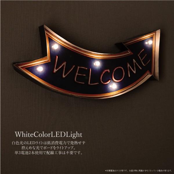 看板 WELCOME LED 照明 プレート アンティーク風 アメリカン雑貨 