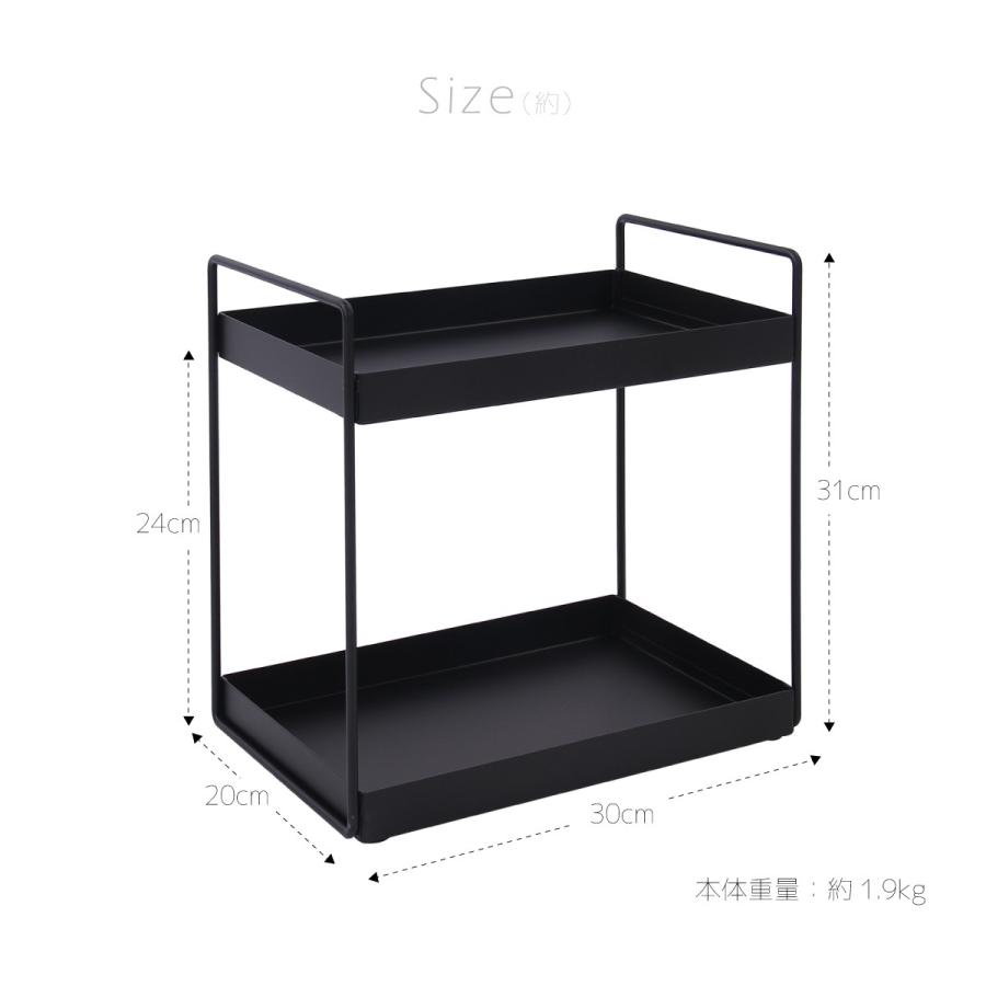アイアン ディスプレイ 2段 ラック 収納 オブジェ 北欧 小物置き 黒 白