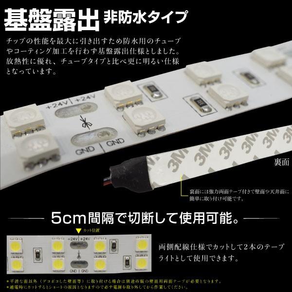 LEDテープライト 24V 5M 600LED 激光 基盤露出非防水タイプ 両側配線 4