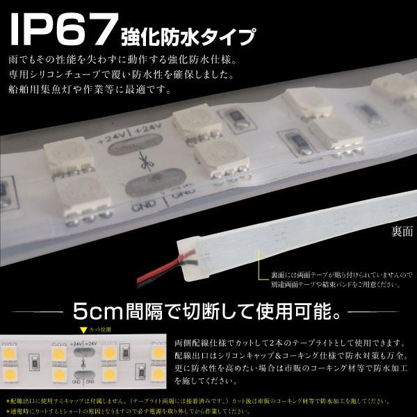 LEDテープライト 24V 5M 幅16mm 600LED 激光 シリコンチューブ 防水