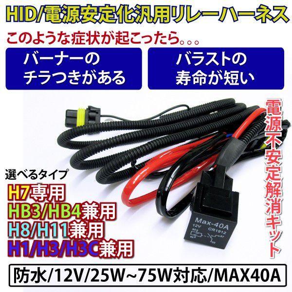 HIDキット H4 バラスト、バーナー、安定化電圧ハーネスセット HID H1 H3 H3C HB3 HB4 H7 H8 H11 リレーハーネス 電源安定化 バーナー