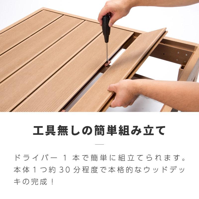 ウッドデッキ 置くだけ 人工木材 樹脂 腐らない 屋外 DIY 後付け フェンス チーク ブラック ウッドパネル リフォームの画像