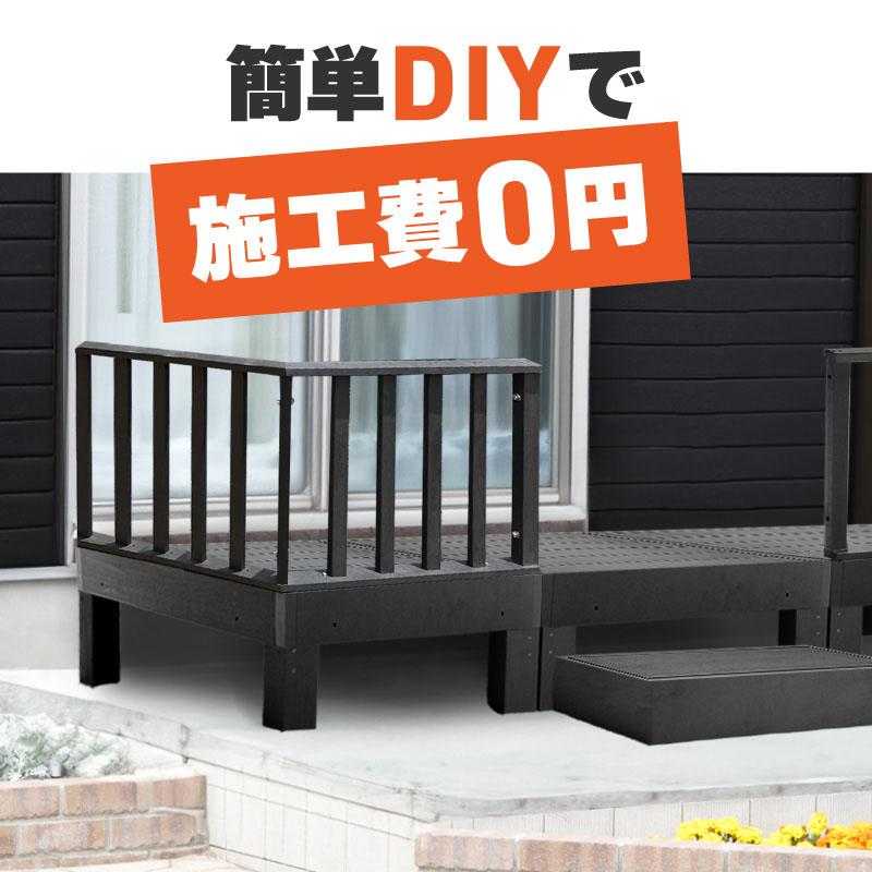 ウッドデッキ 置くだけ 人工木材 樹脂 腐らない 屋外 DIY 後付け フェンス チーク ブラック ウッドパネル リフォームの画像