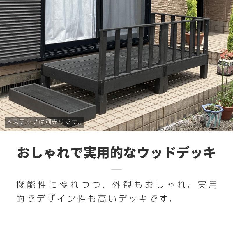 ウッドデッキ 置くだけ 人工木材 樹脂 腐らない 屋外 DIY 後付け フェンス チーク ブラック ウッドパネル リフォームの画像