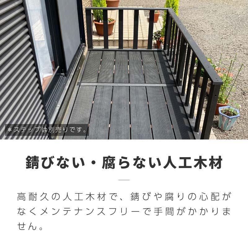 ウッドデッキ 置くだけ 人工木材 樹脂 腐らない 屋外 DIY 後付け フェンス チーク ブラック ウッドパネル リフォームの画像