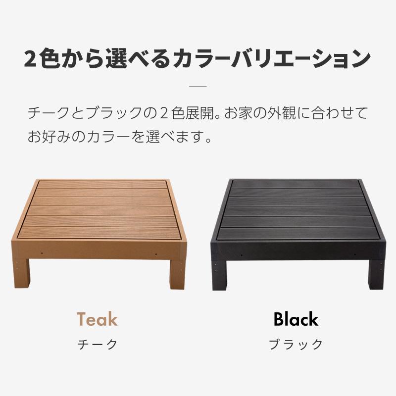 ウッドデッキ 置くだけ 人工木材 樹脂 腐らない 屋外 DIY チーク ブラック ウッドパネル リフォーム えんがわの画像