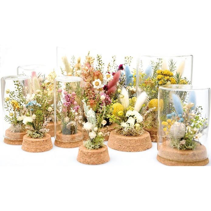 ドライフラワー 名入れ 誕生日 コルク グラス 花 アレンジメント L