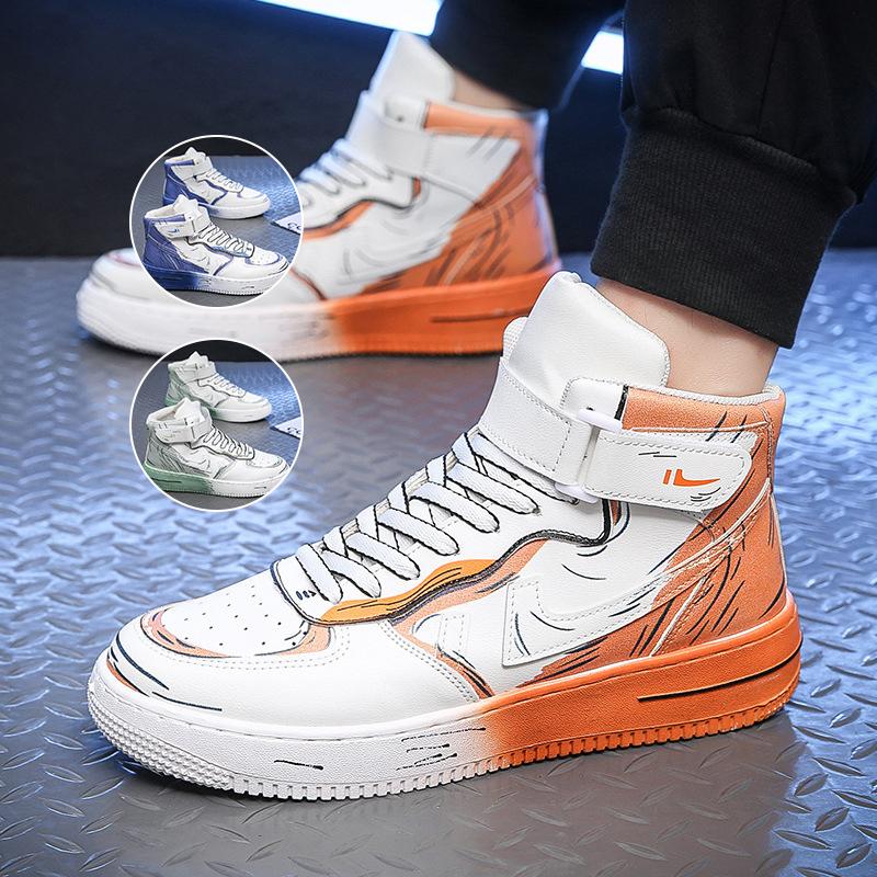 スニーカー スリッポン メンズ メンズシューズ バスケットシューズ スケボー ハイカット 幅広 防滑ソール アウトドア 春秋冬 おしゃれ バイカラー 韓流 Ck764 Ksセントラル 通販 Yahoo ショッピング