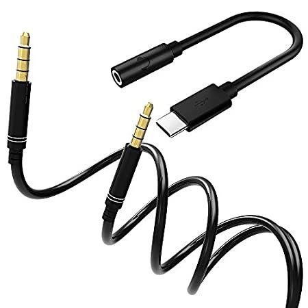 Type C to 3.5mm Audio Jack Adapter+3.5mm Male to Male Auxiliary Aux Stereo US直輸入