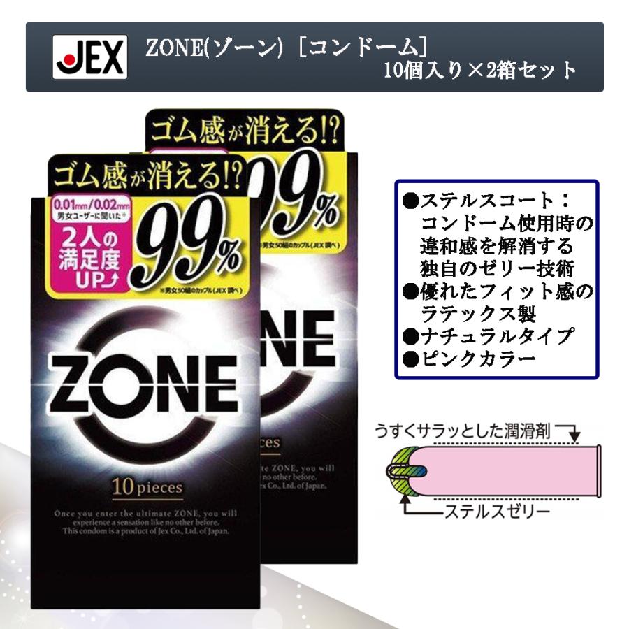 ZONE（ジェクス） ジェクス ZONE ゾーン コンドーム 10個入×2箱 天然 