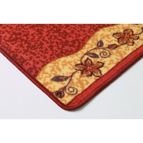 廊下カーペット/ラグマット 〔レッド 約80×700cm〕 洗える 防滑加工 ナイロン100％ 耐久性 防傷 〔玄関 入口 リビング〕_5