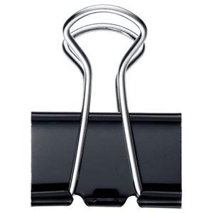 （まとめ） TANOSEE ダブルクリップ 中 口幅25mm ブラック 1箱（10個） 〔×60セット〕_1