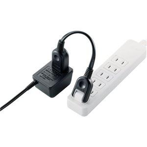 (まとめ) エレコム ACアダプタ用電源延長コード 2Pオス-メス 1個口 ブラック 0.1m T-ADR1BK 1個 〔×10セット〕_1