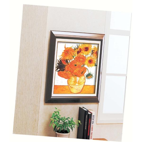名画額縁 フレームセット F6号 立体加工 ゴッホ 「ひまわり」 433×525