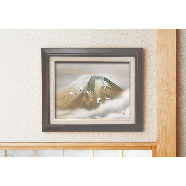日本画額 紘黒フレームセット F6号 伊藤渓山 「金富士」 459×550×32mm